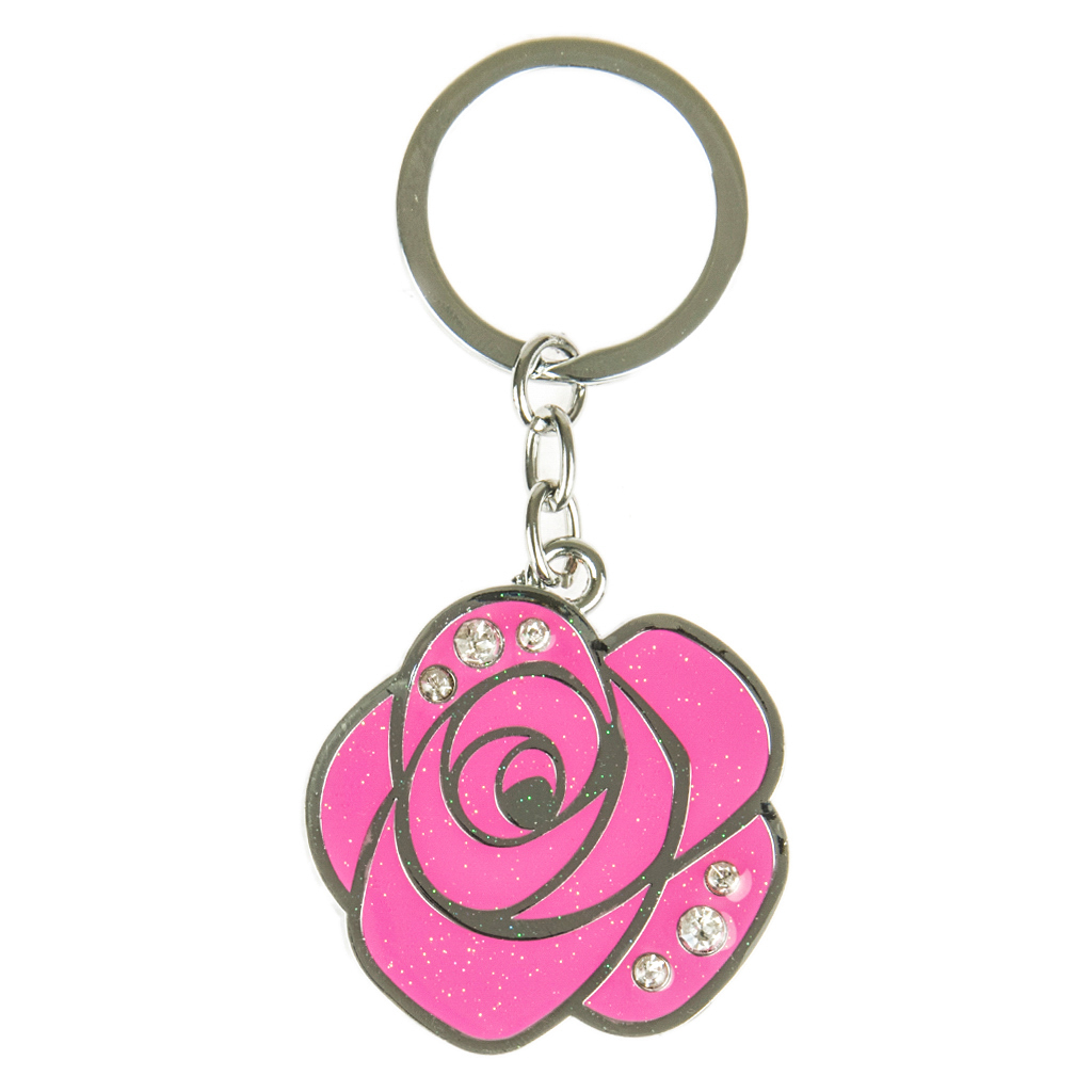 Брелок металл Роза розовый | Интернет-магазин Кактус