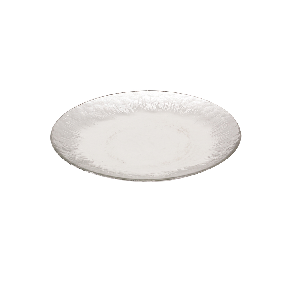 Тарілка срібло мазки скло 22 см | Интернет-магазин Кактус