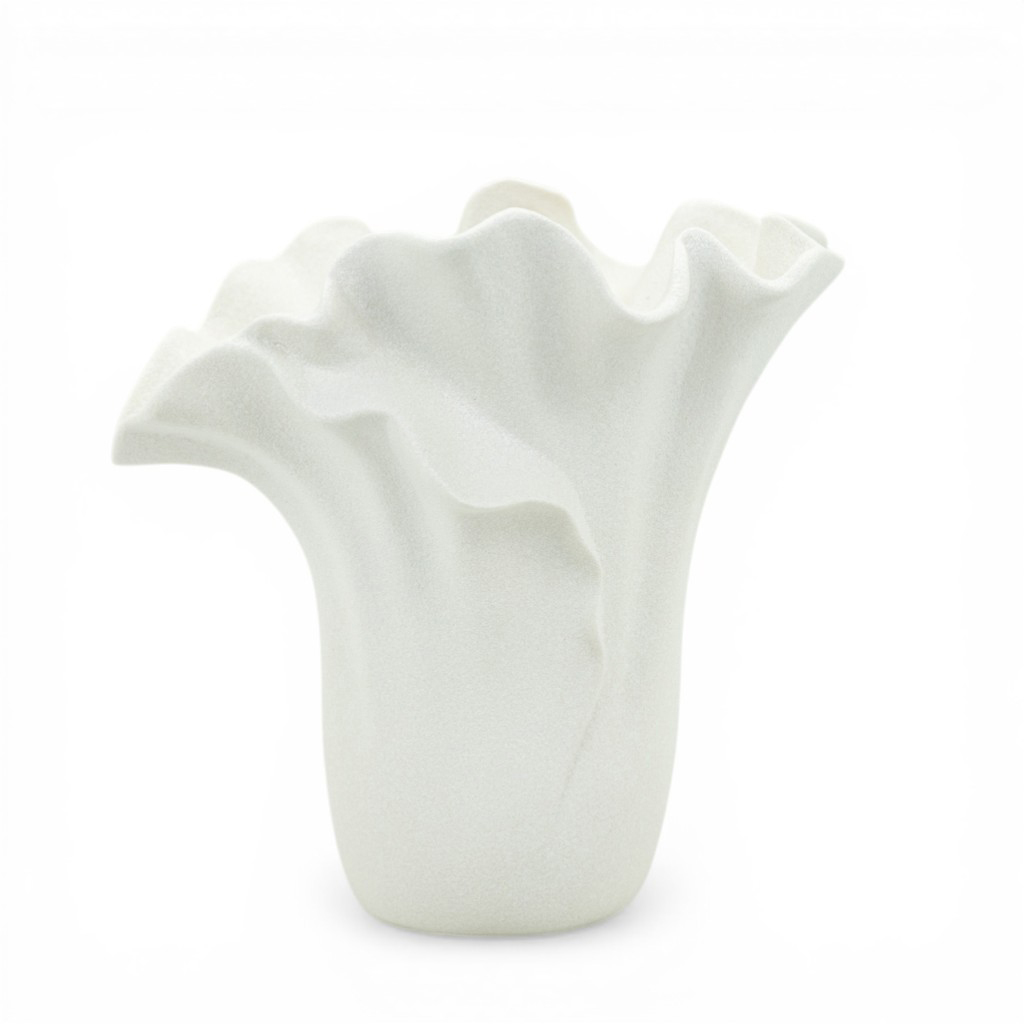 Ваза керамическая Wave белая 17,7см | Интернет-магазин Кактус