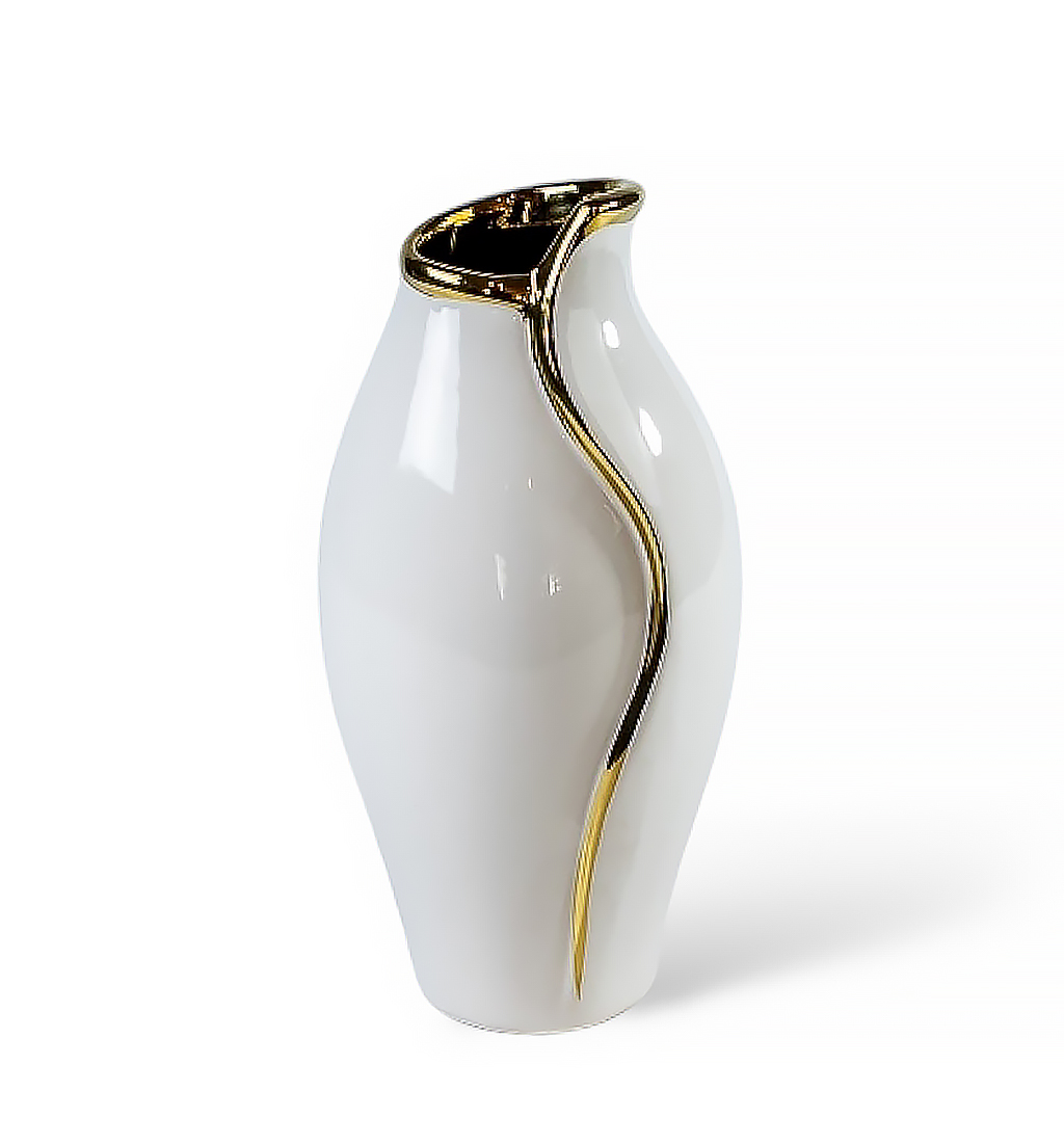 Ваза керамическая Line белая 19,5см  | Интернет-магазин Кактус