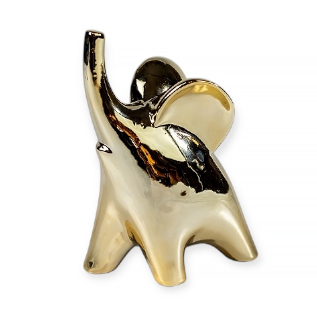 Фигурка керамическая Слоник золотой 15 см | Интернет-магазин Кактус