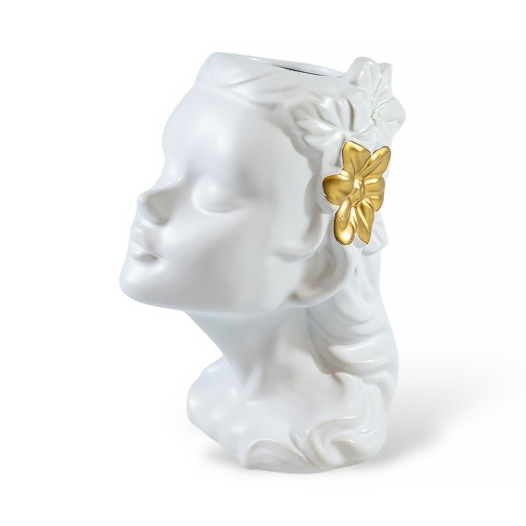 Ваза керамическая Муза белая 19,3 см | Интернет-магазин Кактус