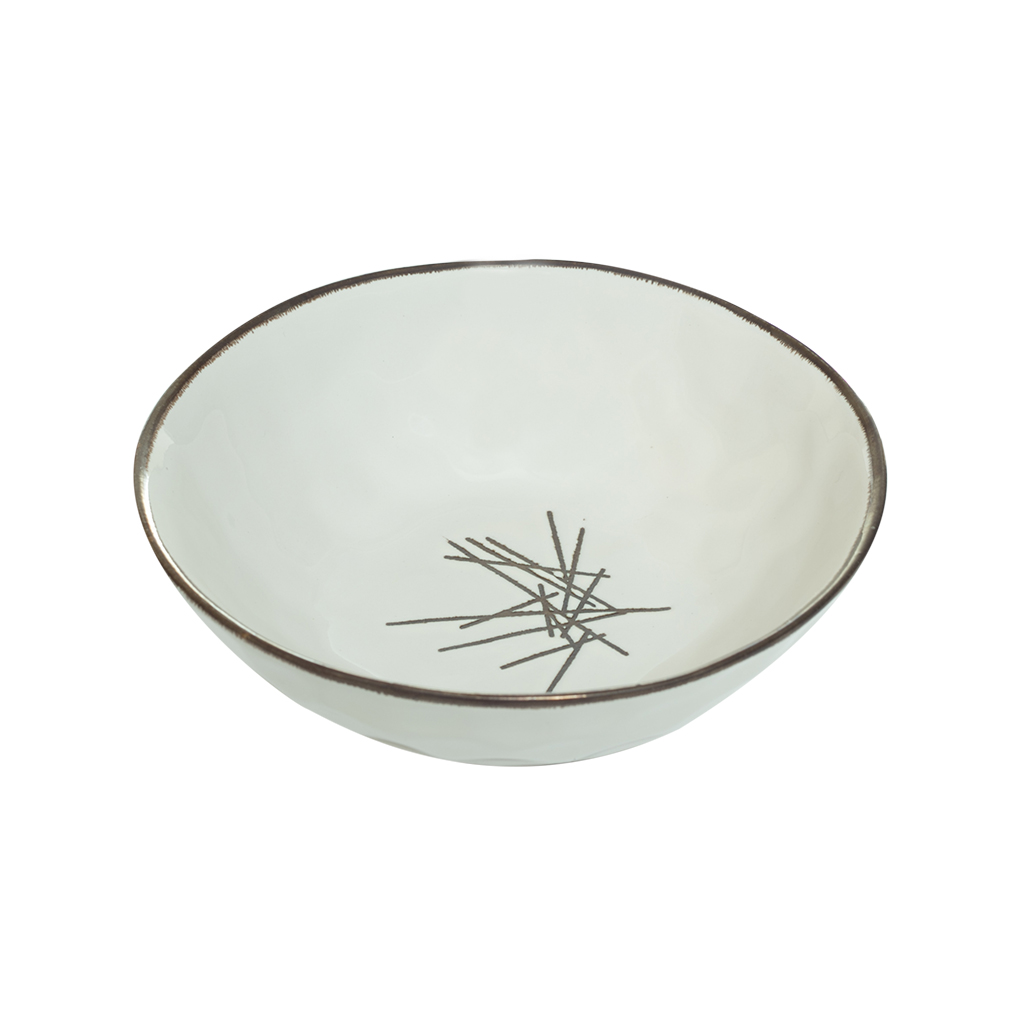 Тарелка глубока расчерк белая 19 * 6.5 см | Интернет-магазин Кактус