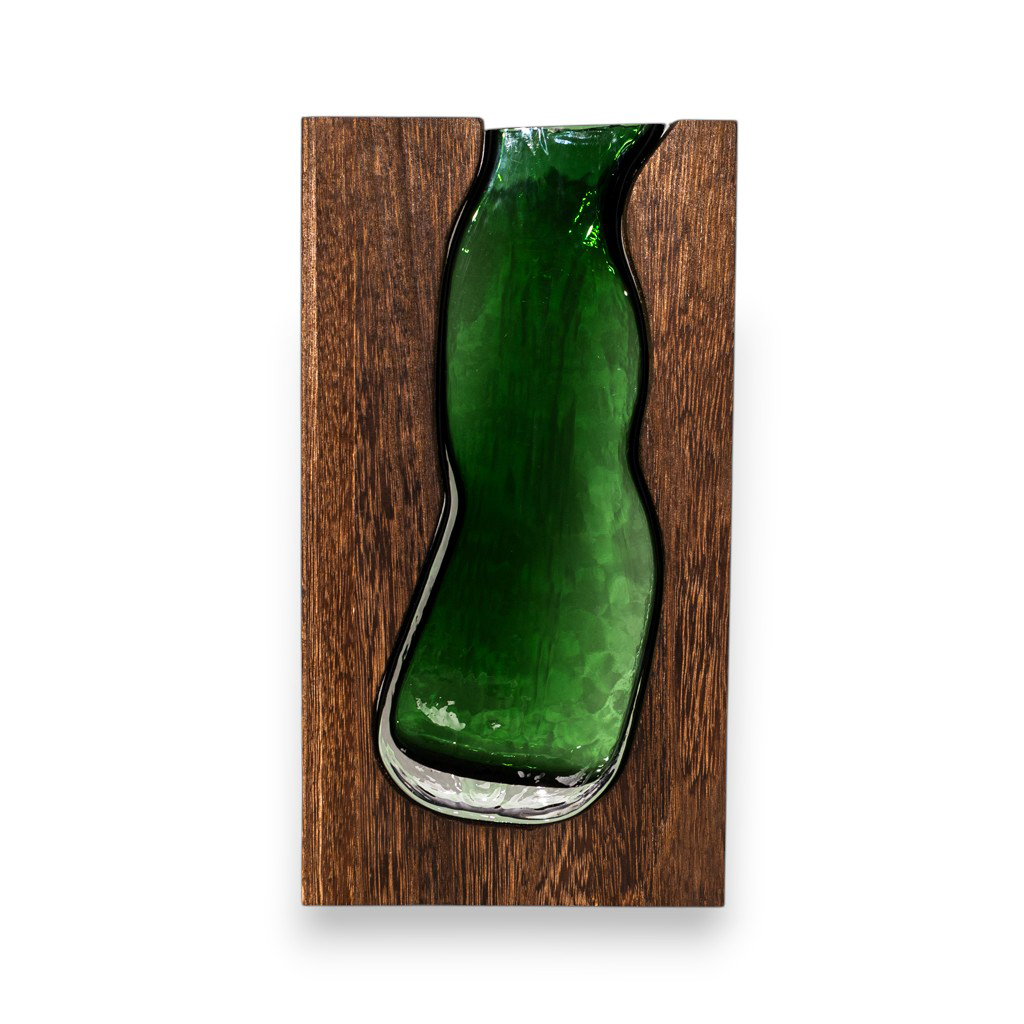 Ваза стеклянная в деревянной раме River Wood 32см | Интернет-магазин Кактус