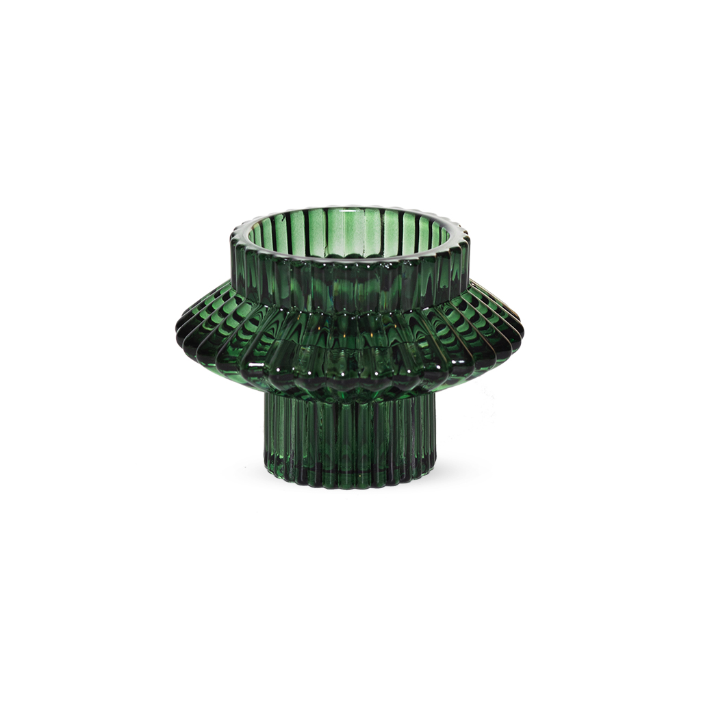 Подсвечник 2х сторонний зеленый 5,6х7,5 см | Интернет-магазин Кактус