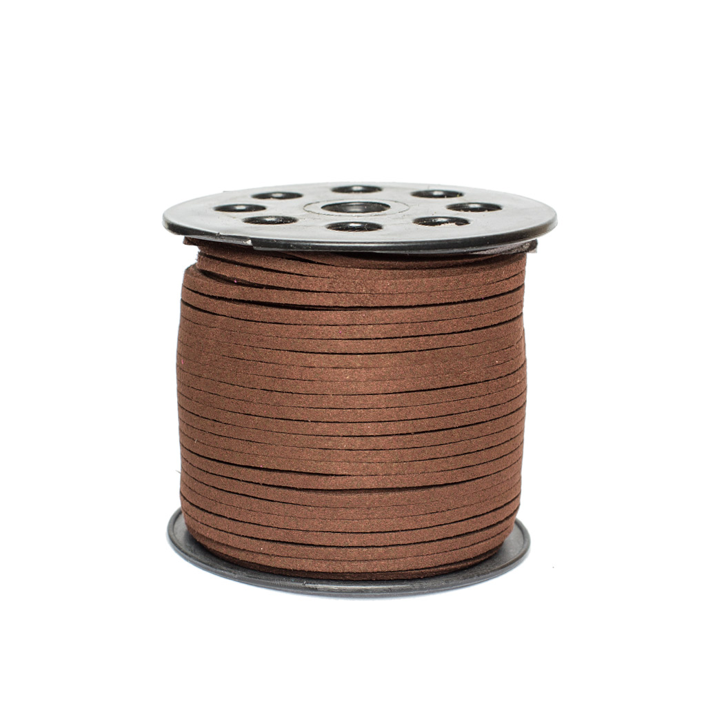 Бечевка замшевая коричневая 1м (рулон 90м) | Интернет-магазин Кактус