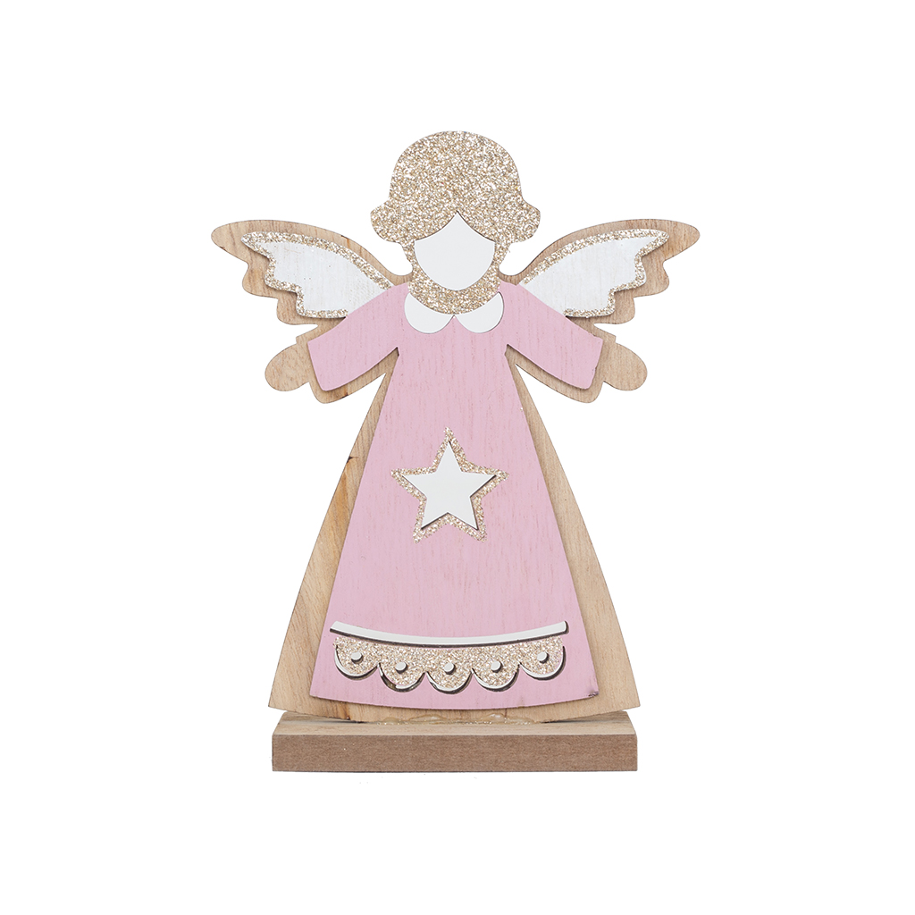 Ангел резной розовый МДФ 12 * 4 * 16 см | Интернет-магазин Кактус
