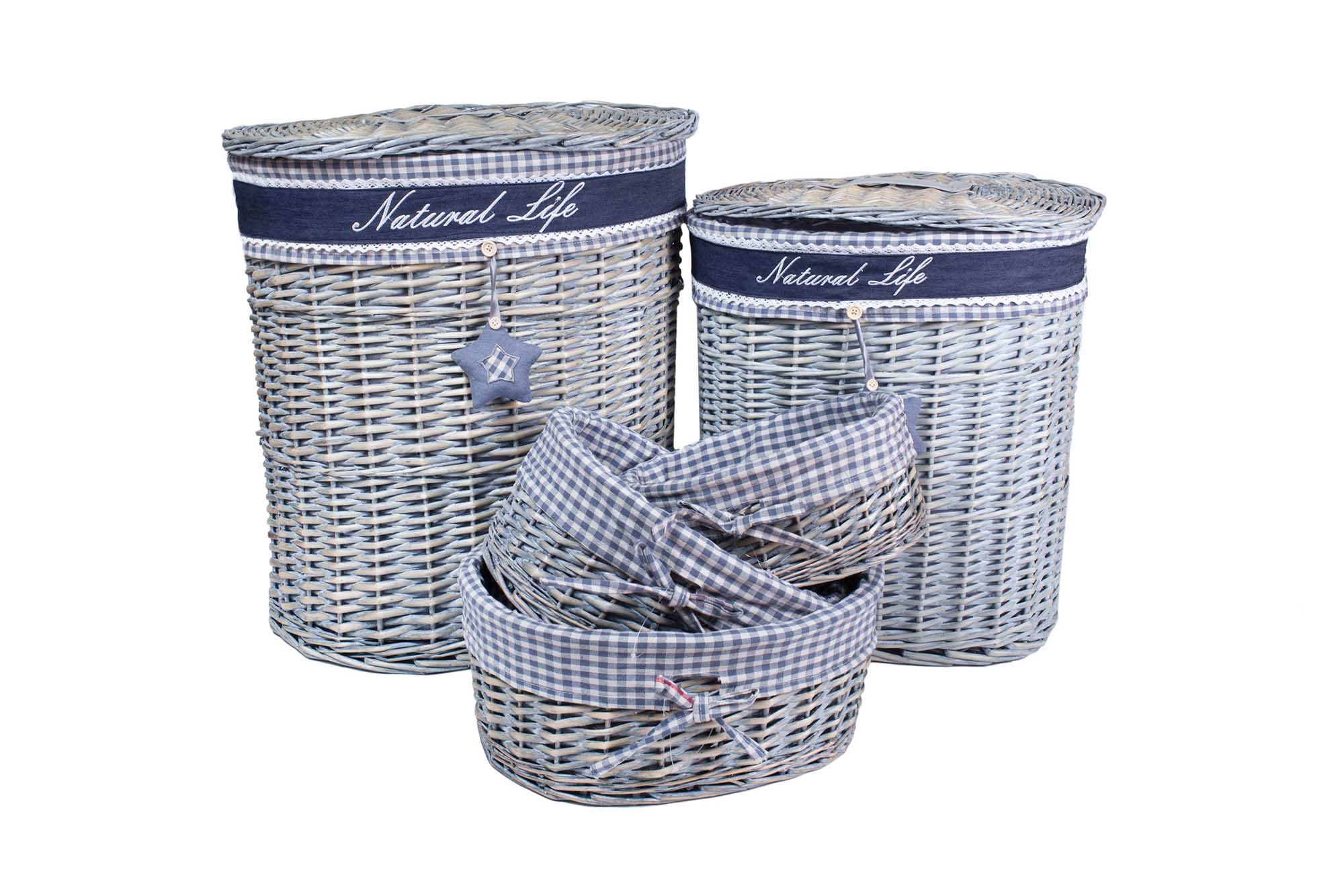 Комплект корзин овал (звезда бел.) 5шт | Интернет-магазин Кактус