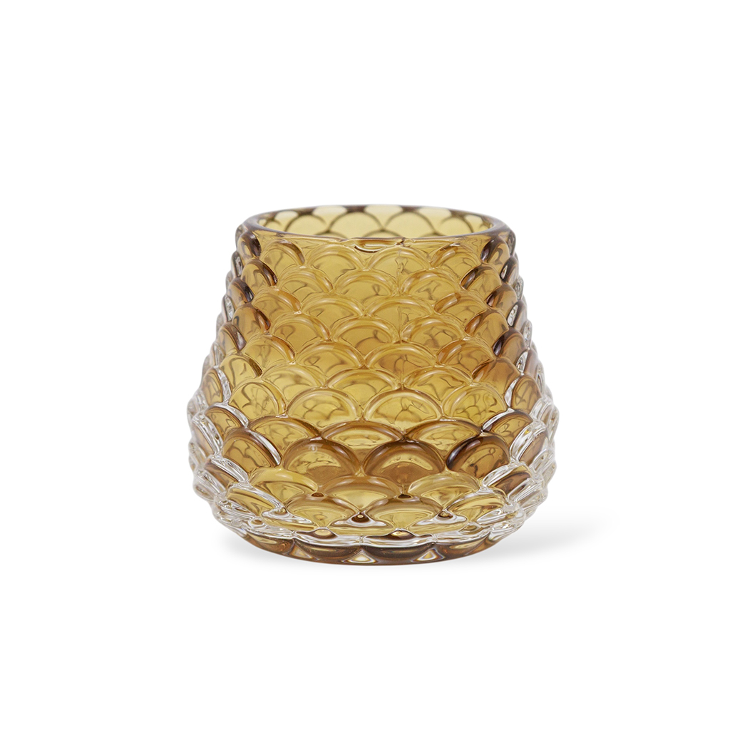 Подсвечник стеклянный Шишка коричневый 6,5см | Интернет-магазин Кактус