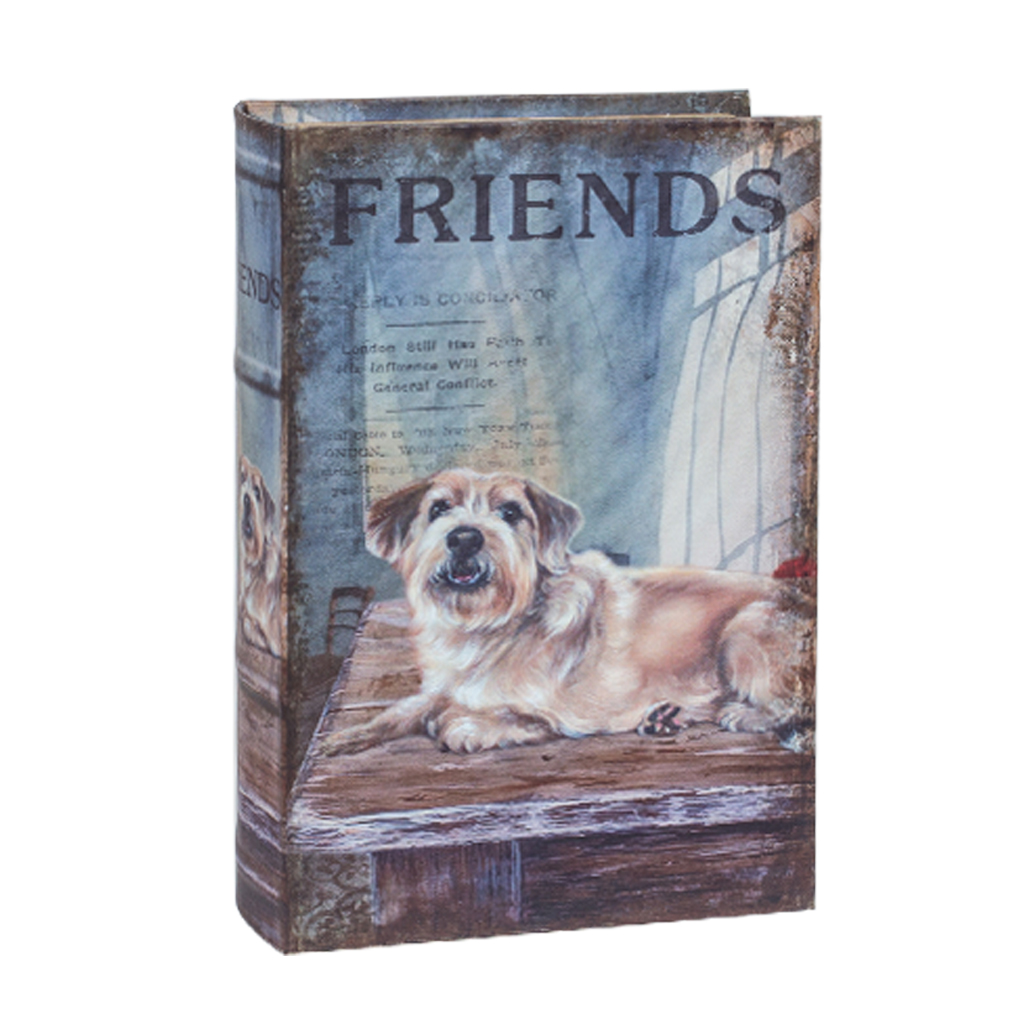 Шкатулка-фоліант полотно собака Friends L | Интернет-магазин Кактус