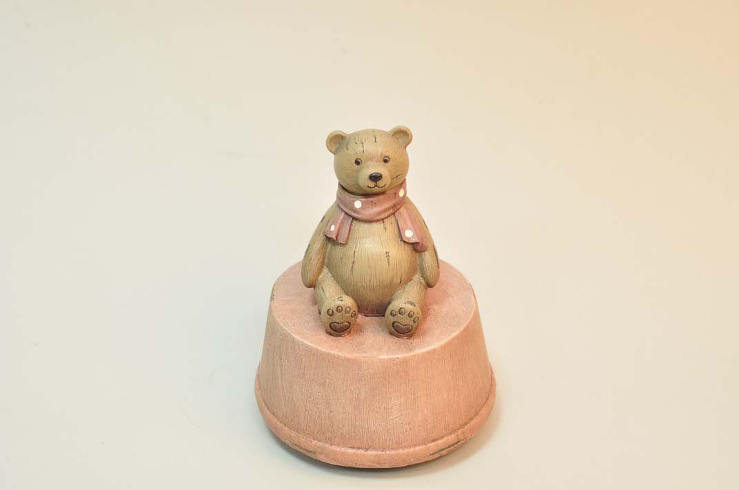 Муз фигурка мишка с шарфом  9.3*9.3*11см | Интернет-магазин Кактус