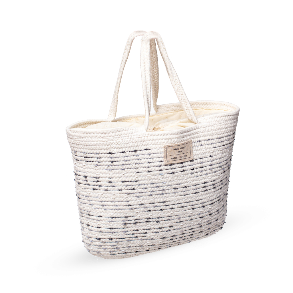 Сумка пляжная бело-серая 35см | Интернет-магазин Кактус