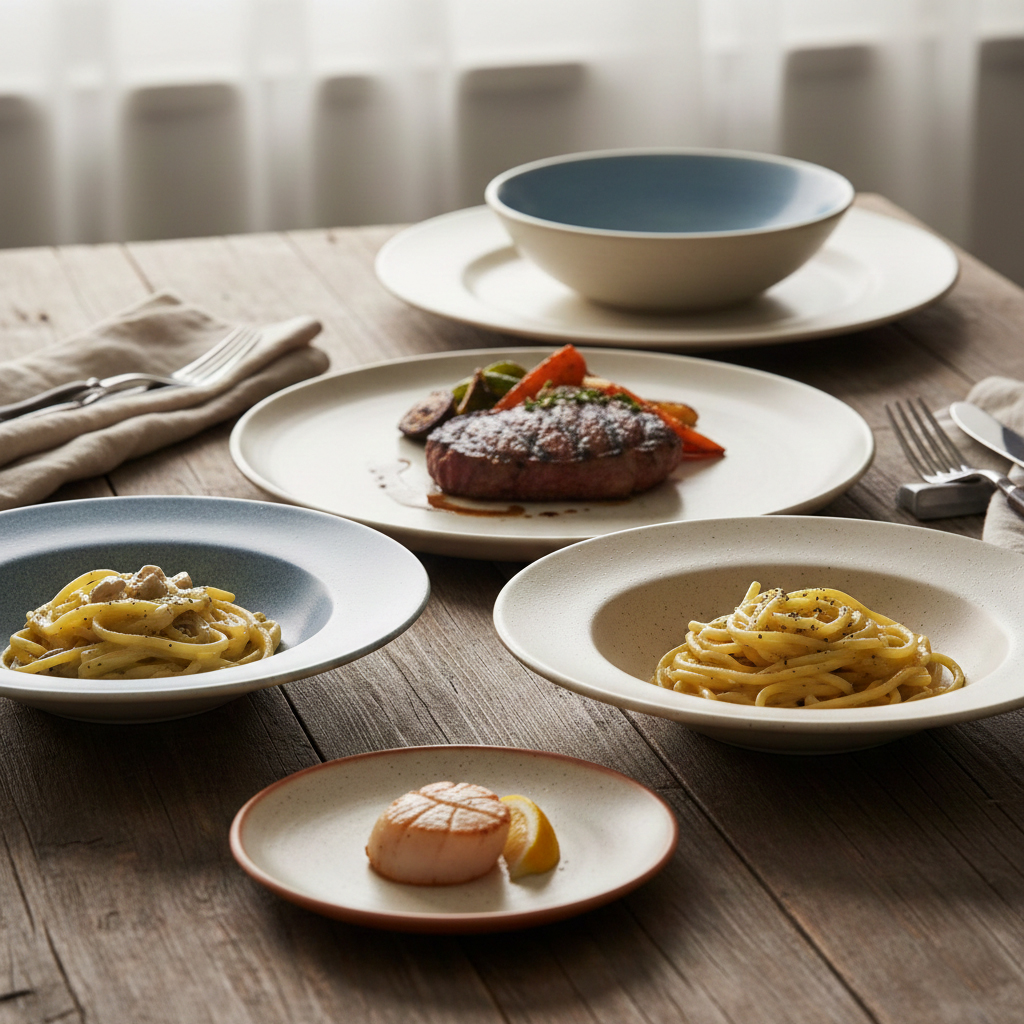 Размеры тарелок по блюдам: какой диаметр выбрать для завтрака, ужина, пасты, пиццы и стейка