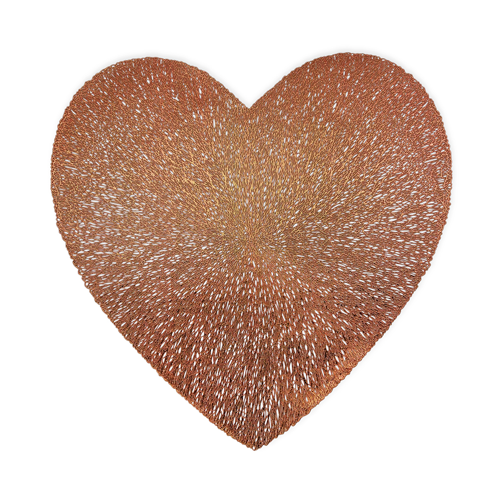 Салфетка под тарелку ПВХ Сердце бронза 38 см | Интернет-магазин Кактус