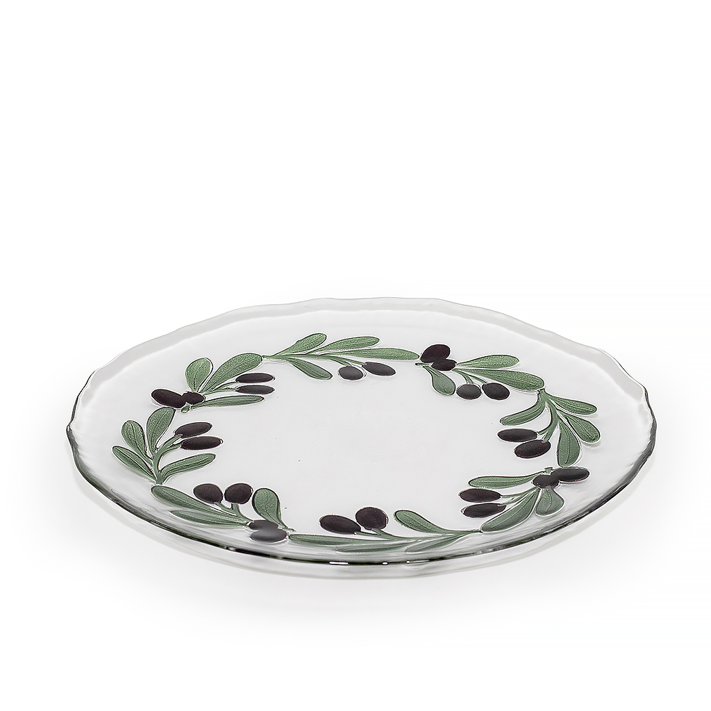 Блюдо стеклянное Оливка 33см | Интернет-магазин Кактус
