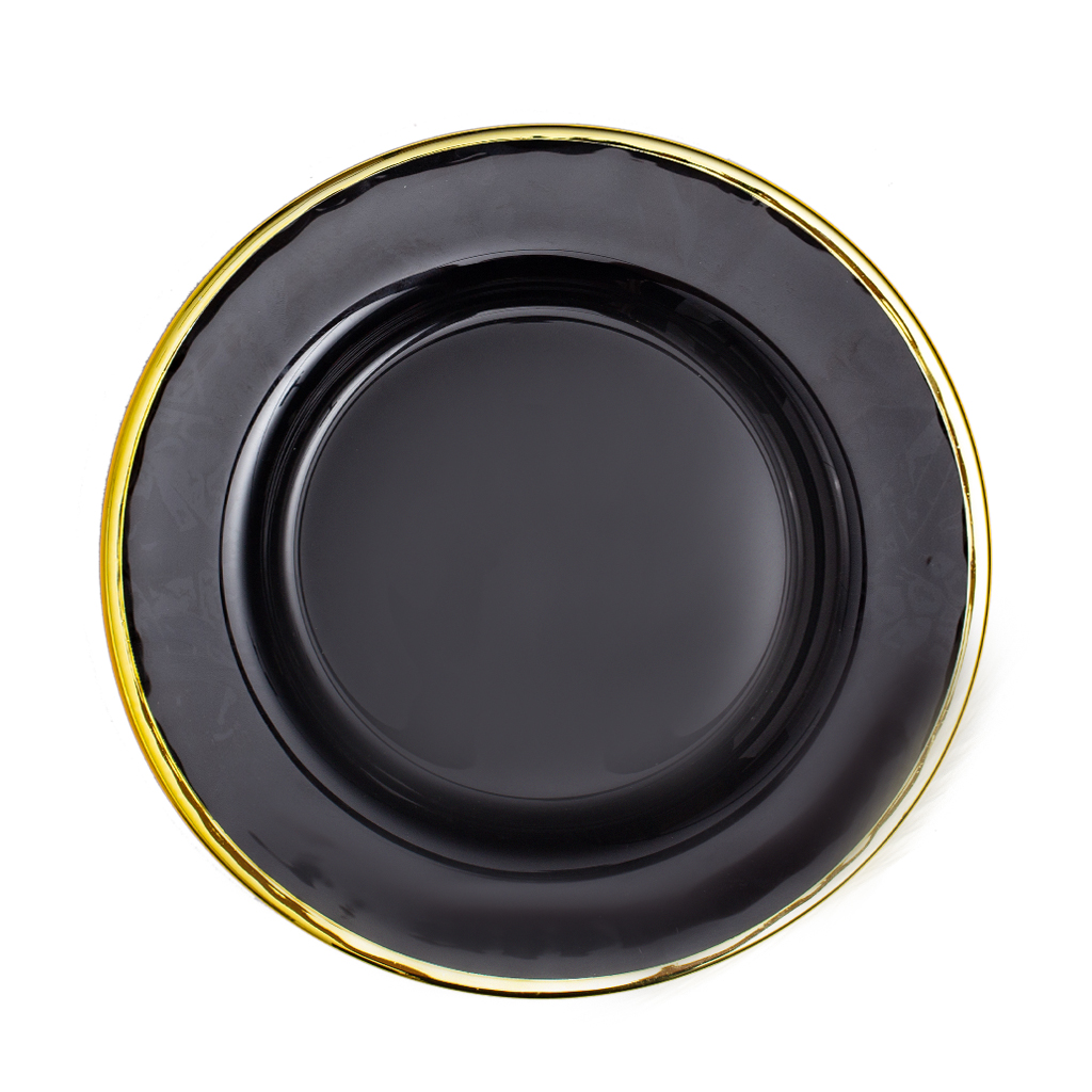 Блюдо стекло чорний перламутр 27см | Интернет-магазин Кактус