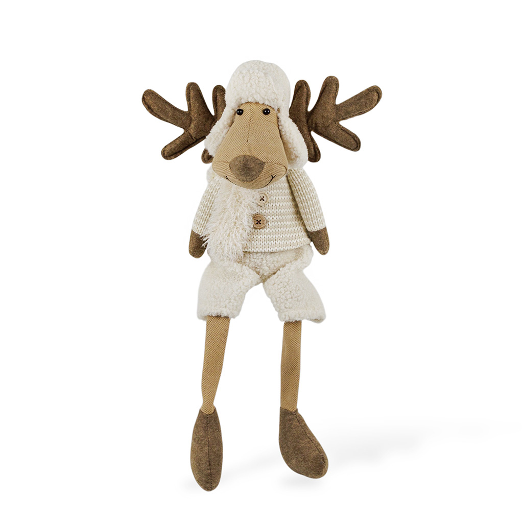 Фигурка Олень мальчик в шапке бежевый 58 см | Интернет-магазин Кактус