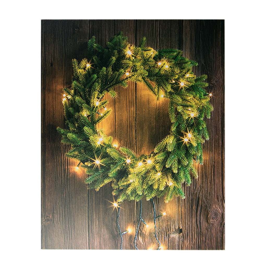 Картина с подсветкой Венок НГ 30 LED  | Интернет-магазин Кактус