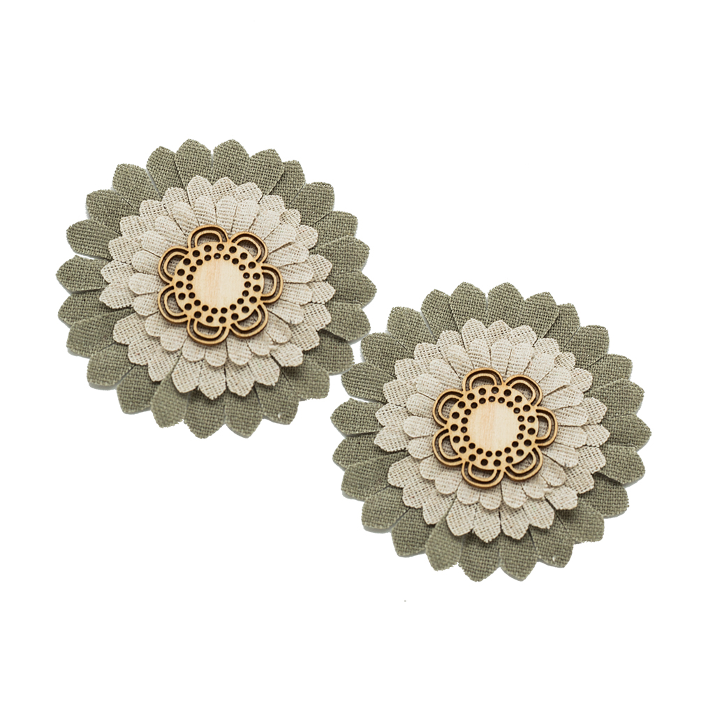 Цветок декоративная бежево-серая 2 шт 8 см | Интернет-магазин Кактус