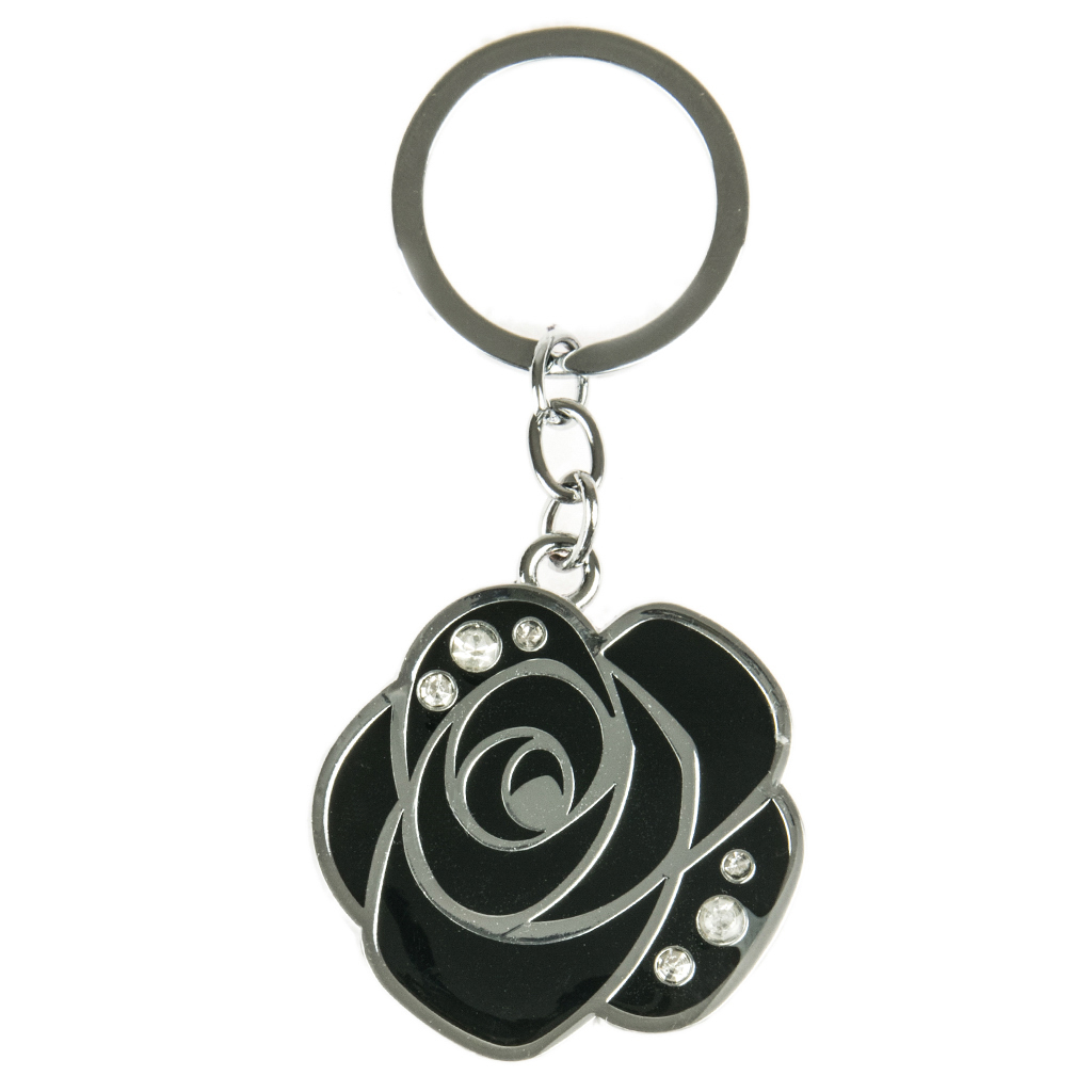 Брелок металл (чёрная роза) | Интернет-магазин Кактус