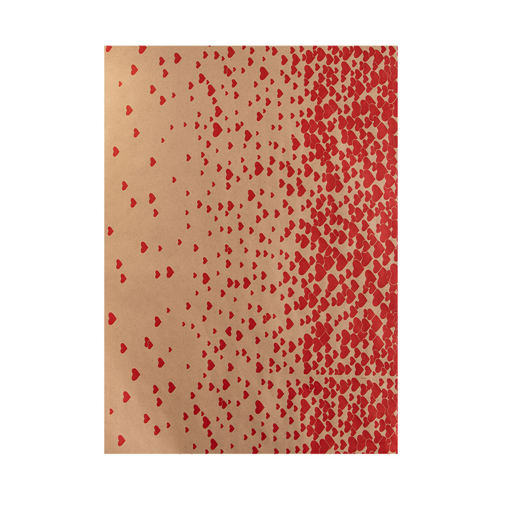 Бумага упаковочная крафт в рулонах 70х1м Сердца красные | Интернет-магазин Кактус