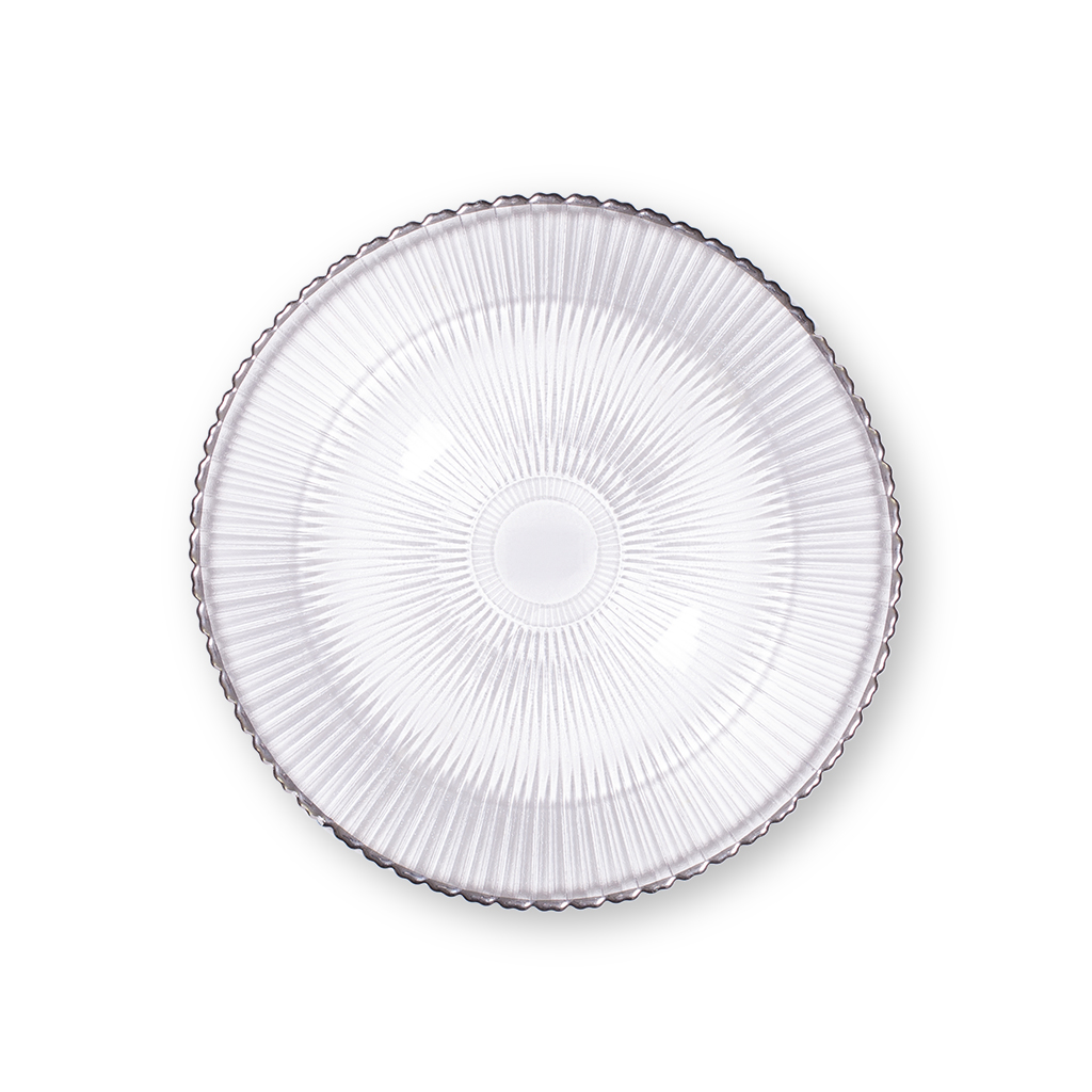 Тарелка серебро стекло 32см | Интернет-магазин Кактус