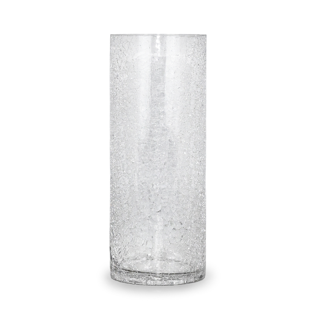 Ваза стеклянная цилиндр Битое стекло 25см | Интернет-магазин Кактус