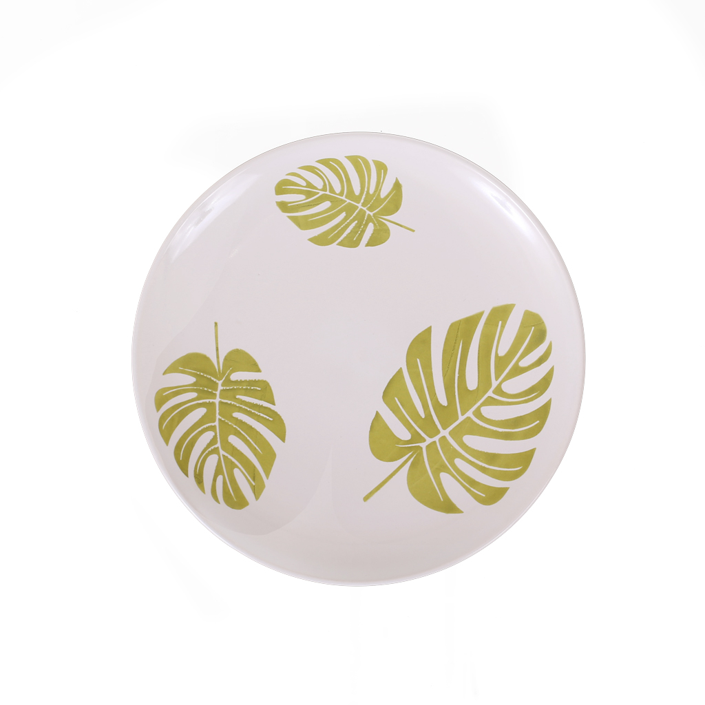 Тарелка керамика белая Листочек 20.4см | Интернет-магазин Кактус