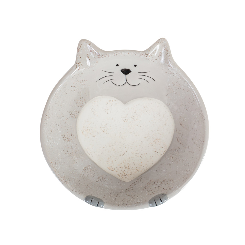 Плошка Котик с сердцем, 19см | Интернет-магазин Кактус