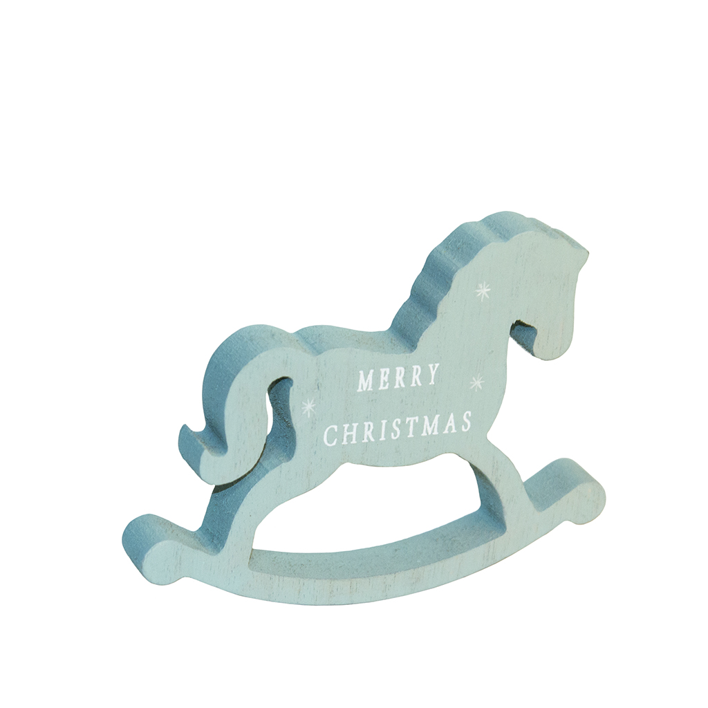 Декор Лошадка МДФ голубая S 10*13.5см | Интернет-магазин Кактус