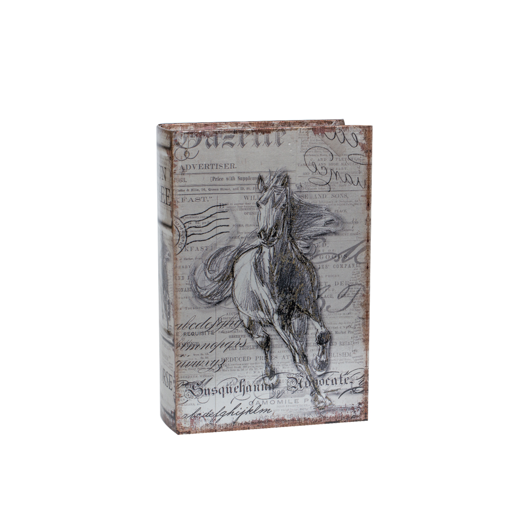 Шкатулка-фолиант Лошадь металлик PU M | Интернет-магазин Кактус