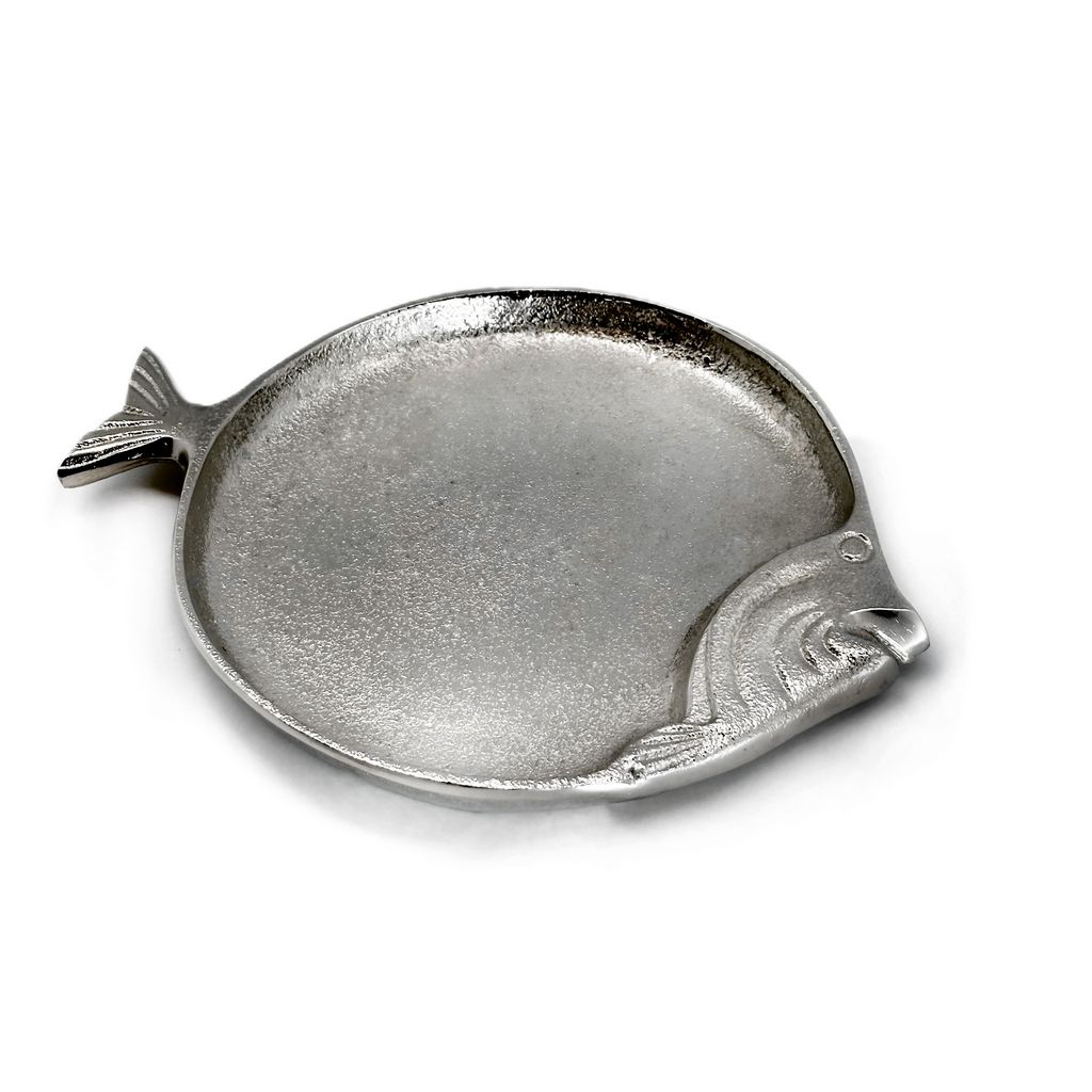 Блюдо алюминиевое Рыба М серебро 21,2 см | Интернет-магазин Кактус