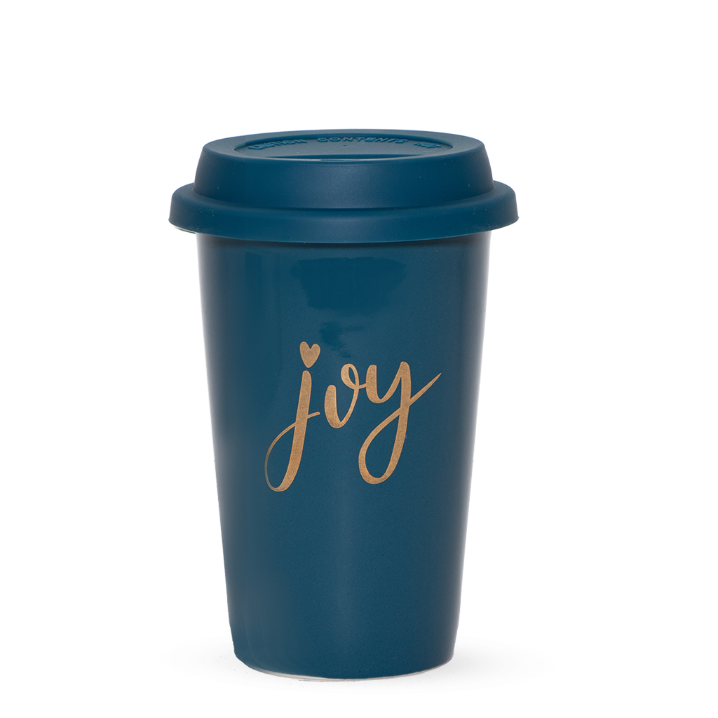 Стакан синий с силиконовой крышкой Joy 400мл