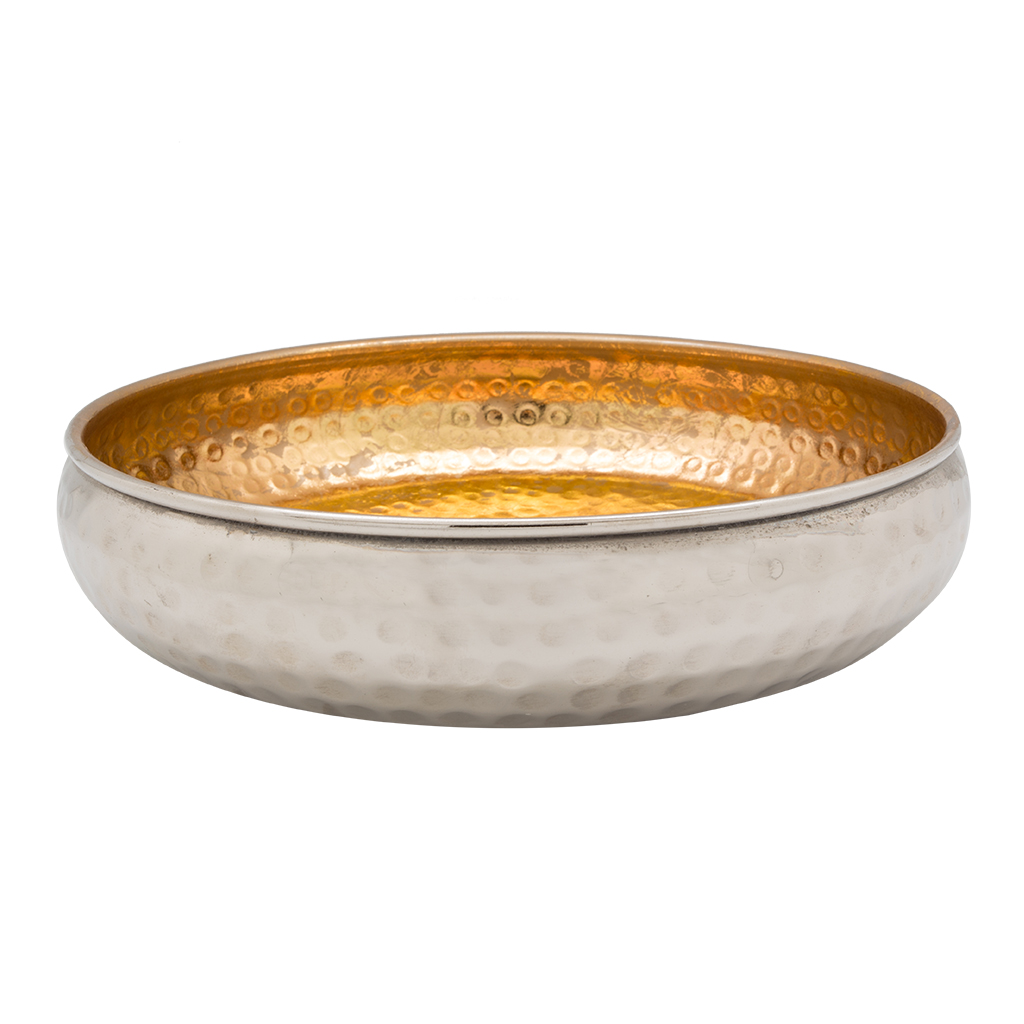 Блюдо алюминий чеканка золото 33см | Интернет-магазин Кактус