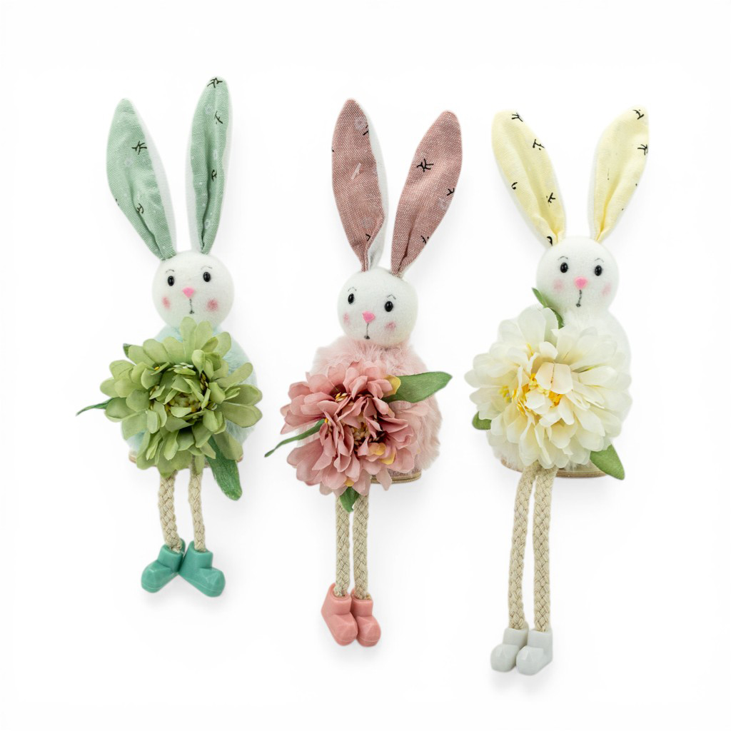 Декоративная пасхальная фигурка Зайка 3 цвета 23,5см | Интернет-магазин Кактус