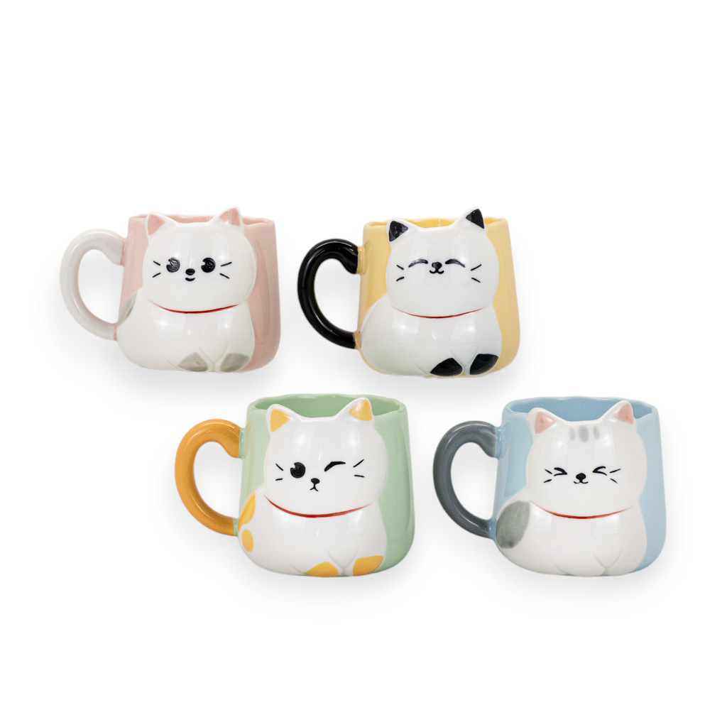 Чашка керамическая Мордочка котика 4 вида 450мл | Интернет-магазин Кактус