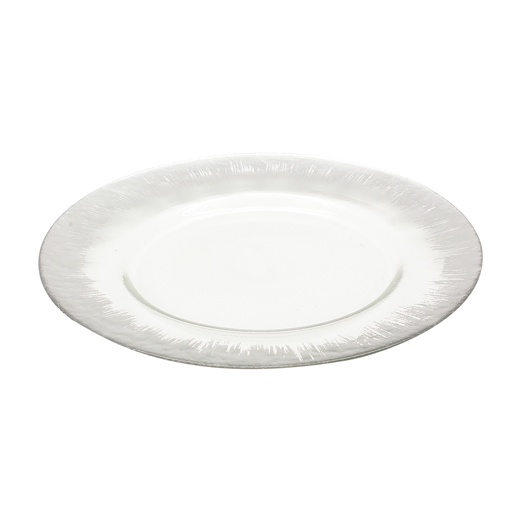 Тарілка срібло мазки скло 33 см | Интернет-магазин Кактус