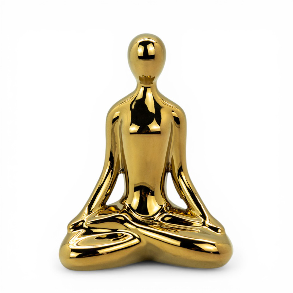 Фигурка керамическая Йога золото 15см | Интернет-магазин Кактус