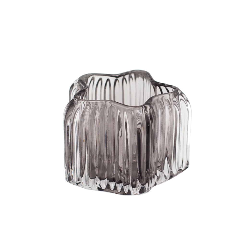 Подсвечник стекло звезда серый 9см | Интернет-магазин Кактус