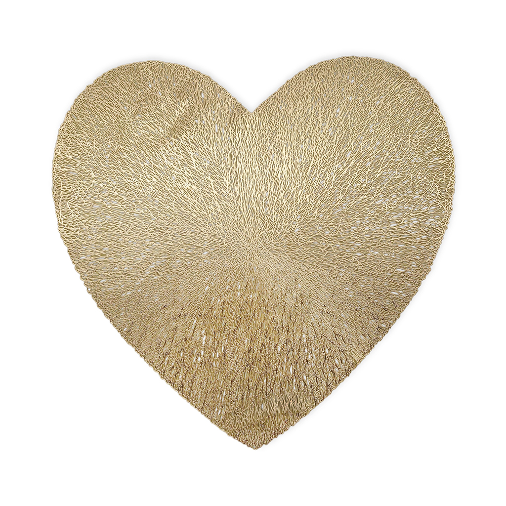 Салфетка под тарелку ПВХ Сердце золото 38 см | Интернет-магазин Кактус