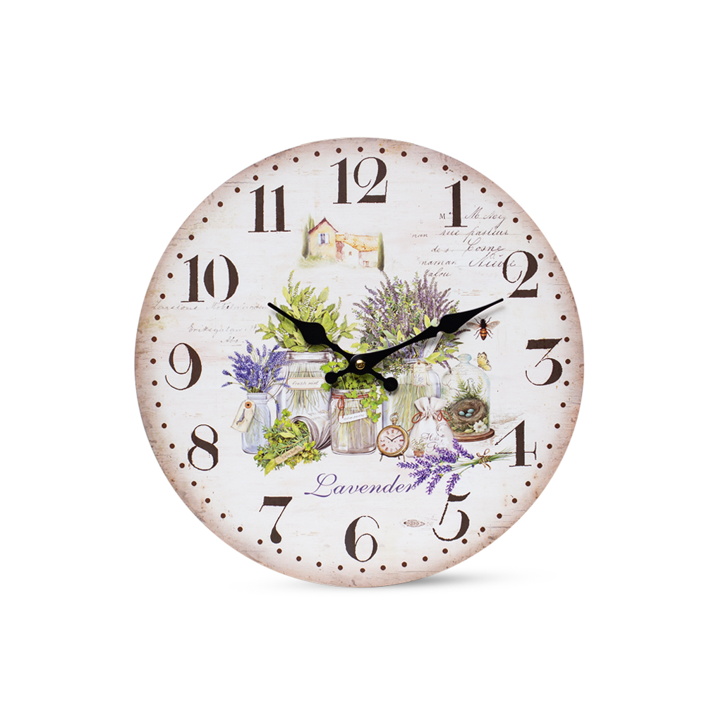 Годинник  настінний МДФ Lavender 34 см | Интернет-магазин Кактус