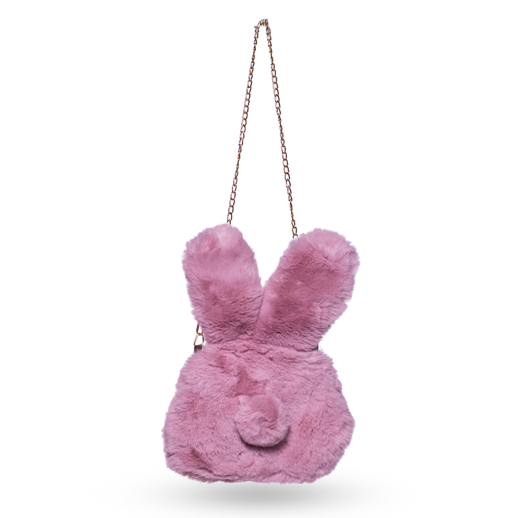 Сумка Зайка розовая мех, 35*24 см | Интернет-магазин Кактус