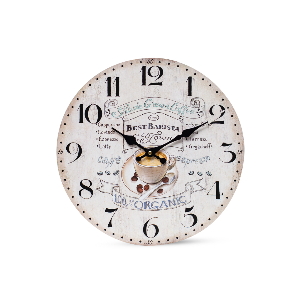 Часы настенные МДФ Organic 34 см | Интернет-магазин Кактус