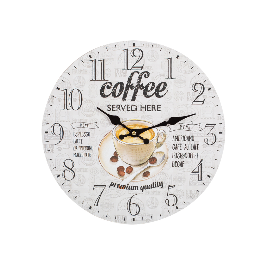 Годинник  настінний МДФ Coffe 34см | Интернет-магазин Кактус