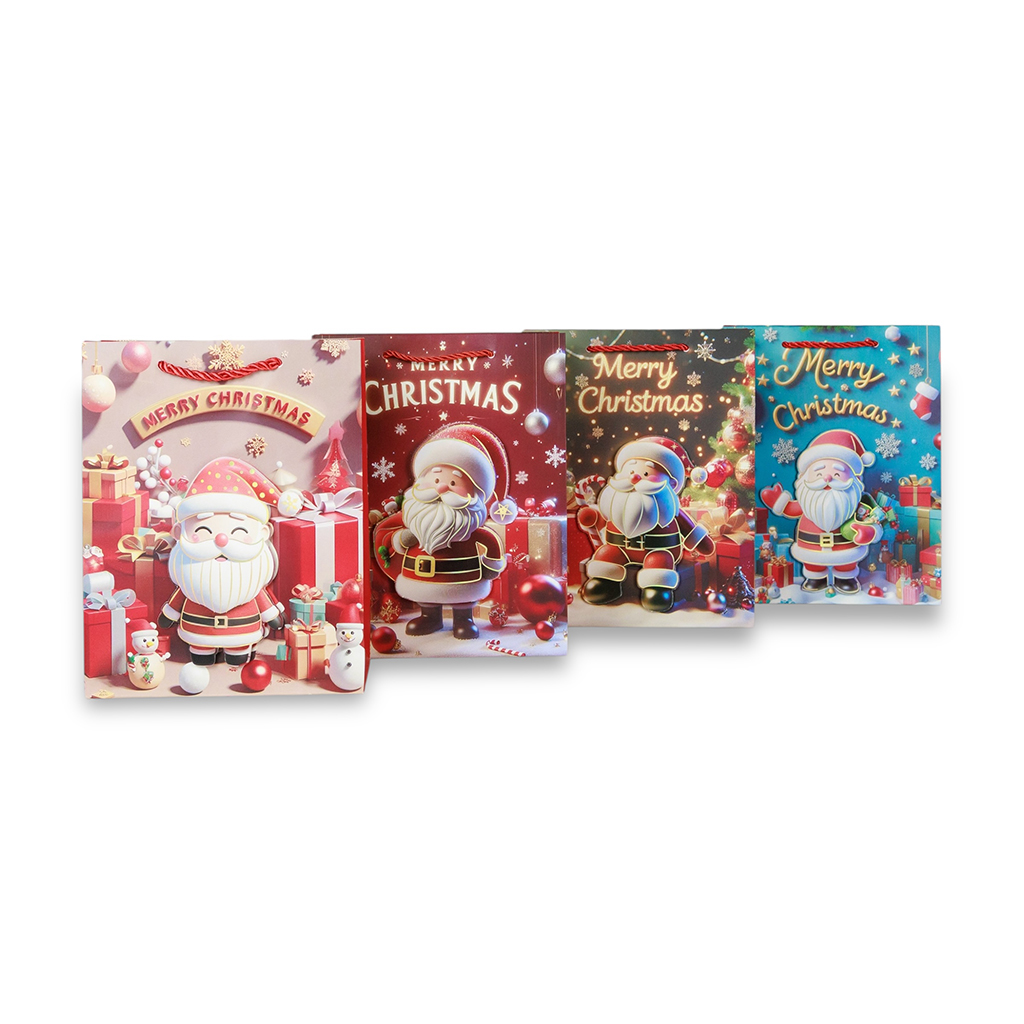 Пакет подарочный Happy Santa 23х10х18 см | Интернет-магазин Кактус