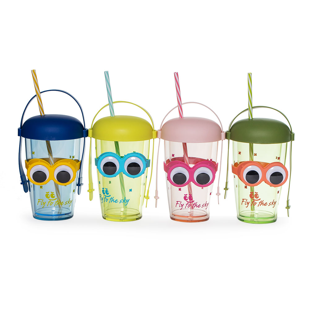 Стакан з трубочкою Очі 4в, 270мл | Интернет-магазин Кактус