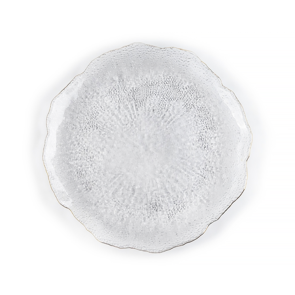 Блюдо стеклянное Flower прозрачное 27 см | Интернет-магазин Кактус