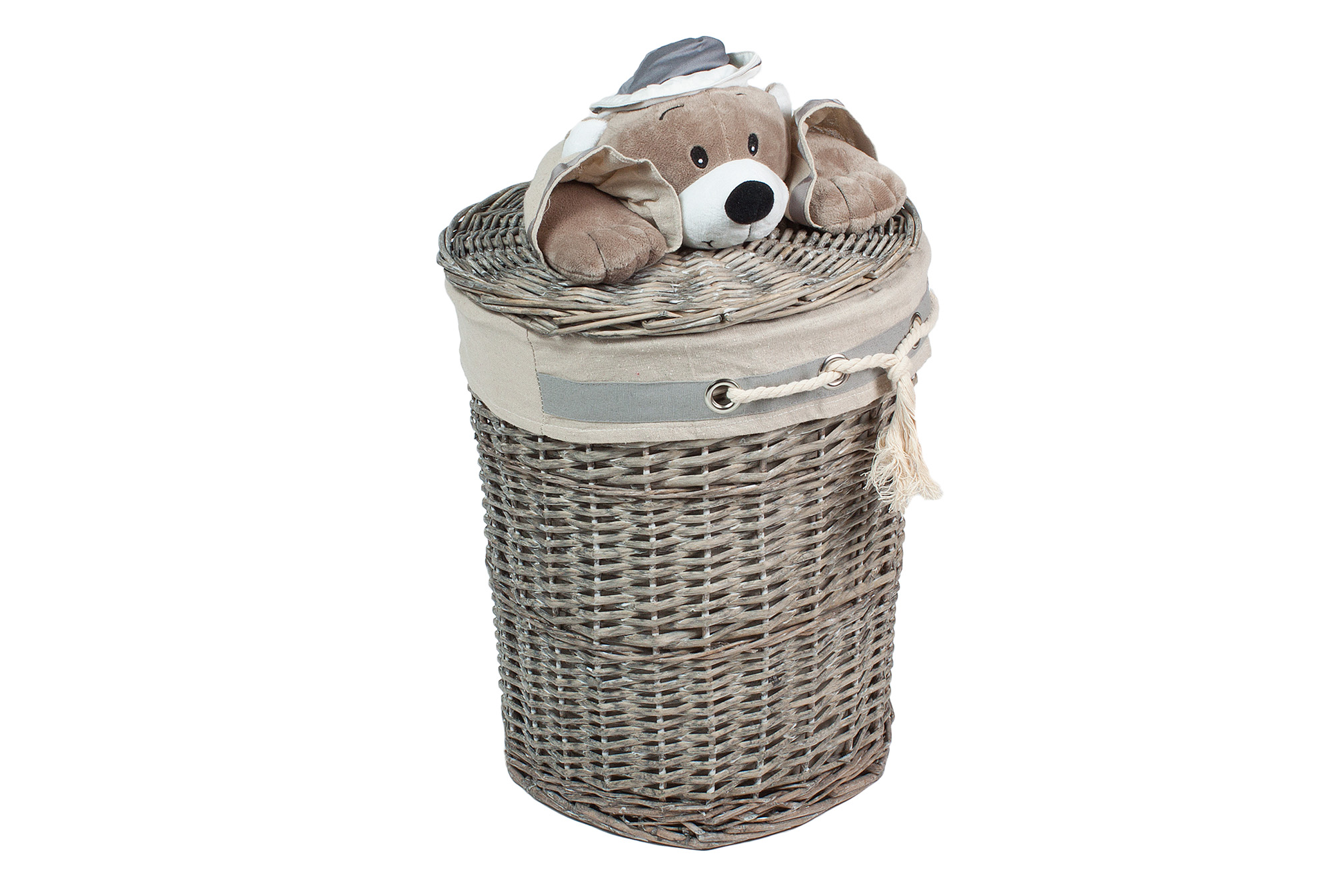 Кошик з кришкою (ведмедик канат) L 45 * h60cm | Интернет-магазин Кактус