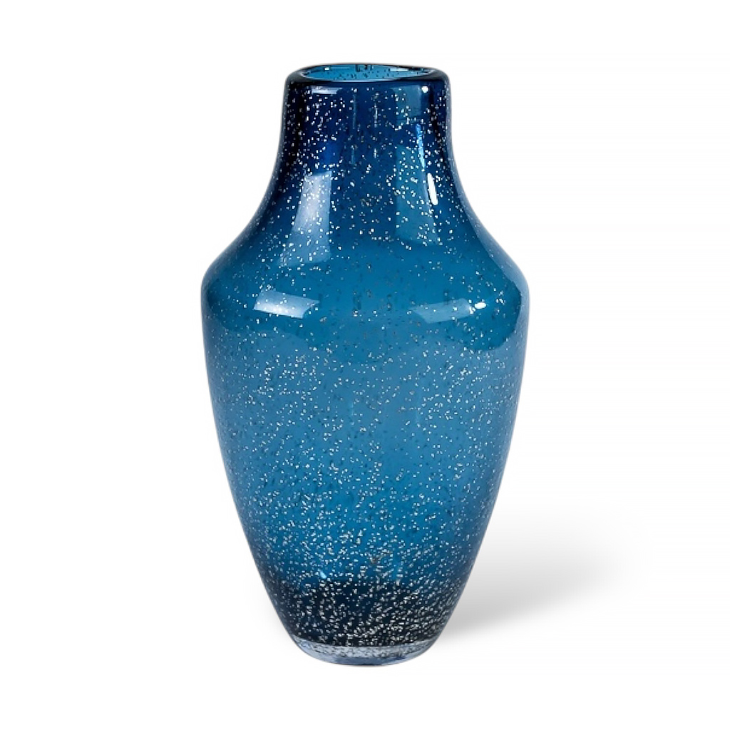 Ваза стеклянная Галактика синяя 30 см | Интернет-магазин Кактус