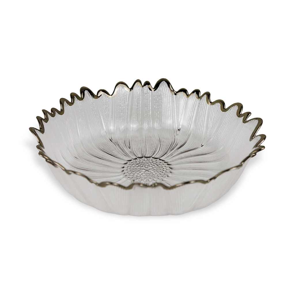 Пиала стеклянная Silver Orchid серебро 28 см | Интернет-магазин Кактус